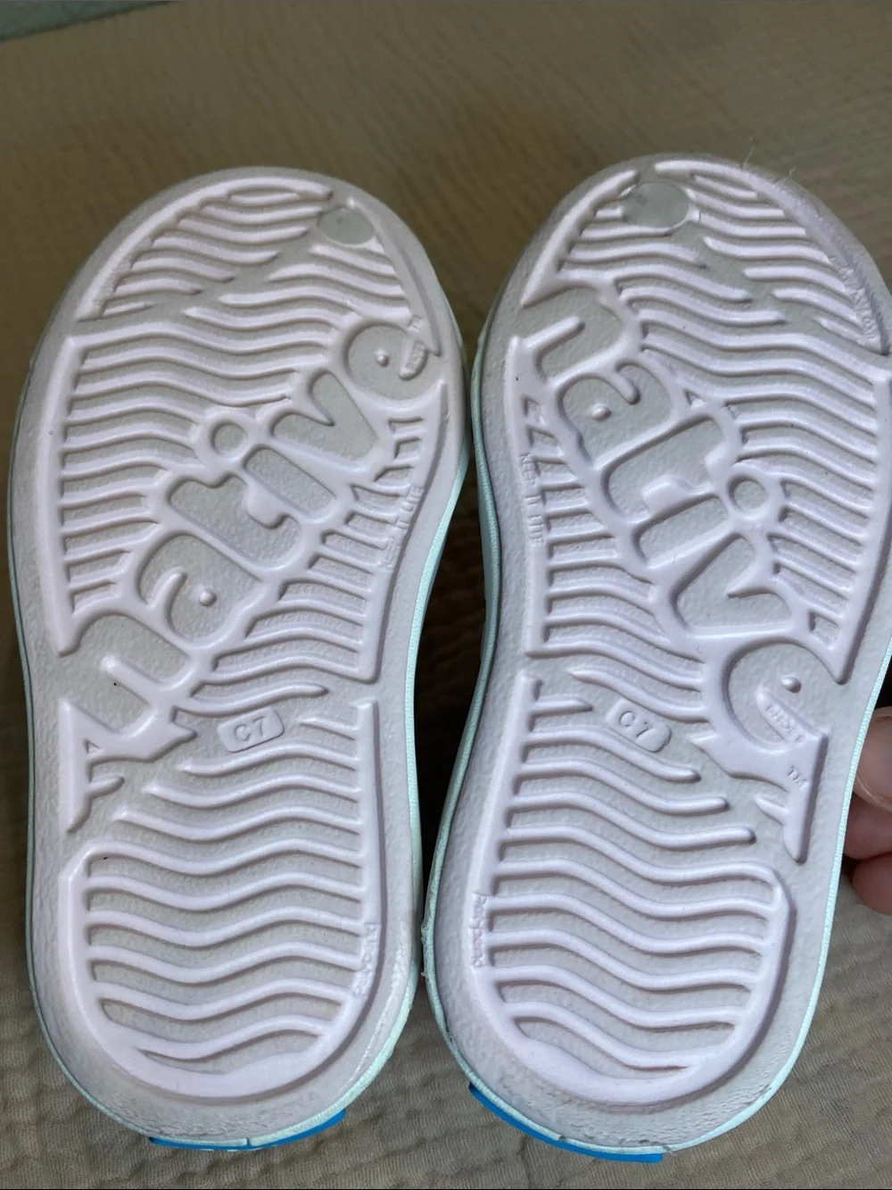 Native Kids Slip-On Water Shoes in Light Pink with White Toe